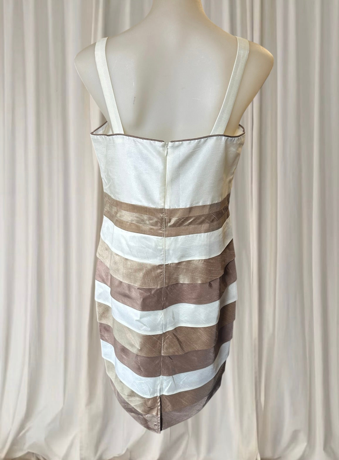 Vintage early 2000s white and gold dress and shall set with ribbon bow detail