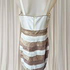 Vintage early 2000s white and gold dress and shall set with ribbon bow detail