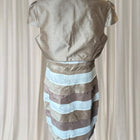 Vintage early 2000s white and gold dress and shall set with ribbon bow detail