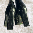 New Look Black Faux Croc Ankle Boots Size 10 - Image 6