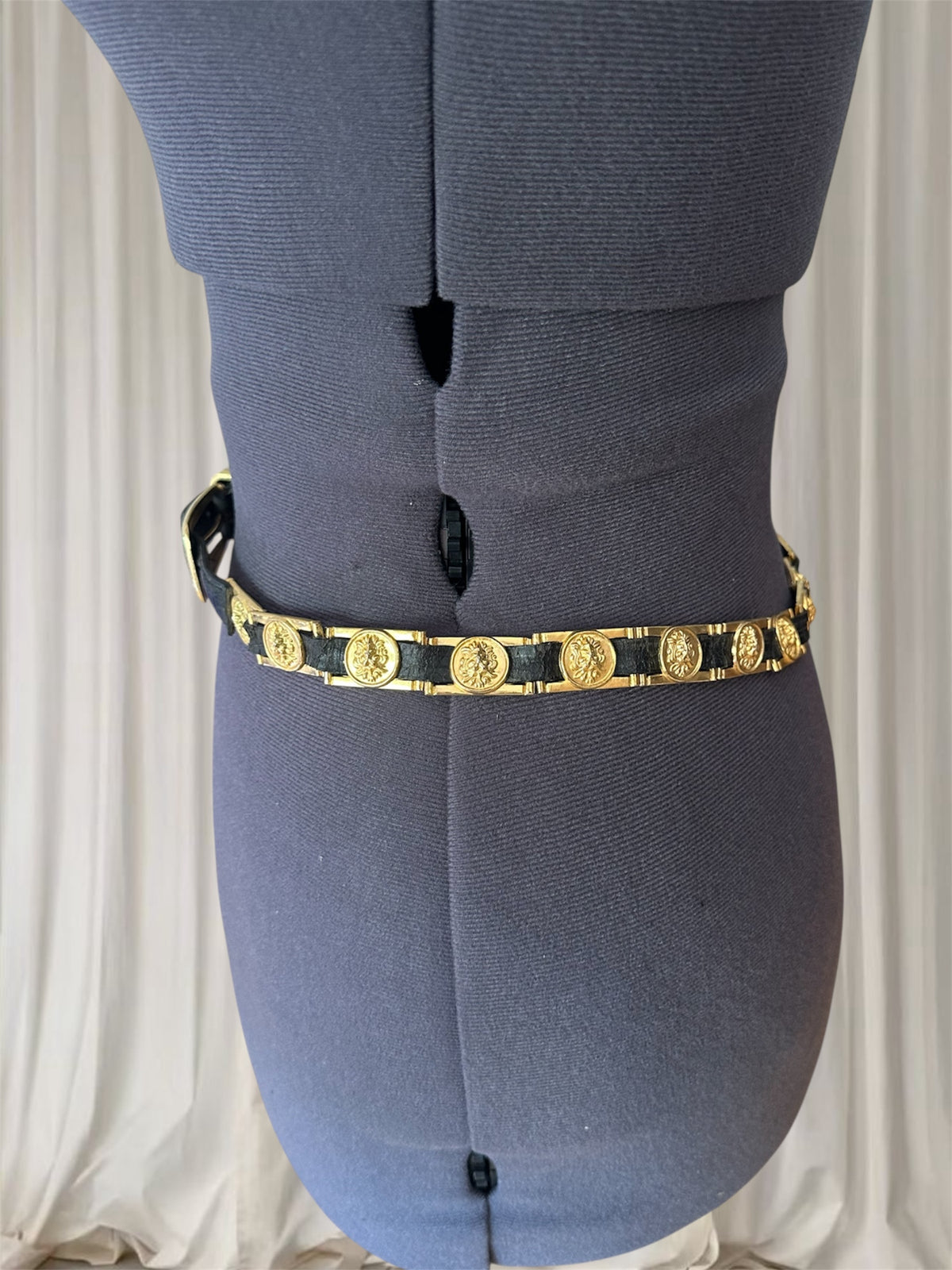 Women's Black and Gold Vintage Belt