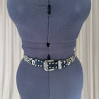 Women's Vintage Silver and Black Belt