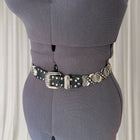 Women's Vintage Silver and Black Belt