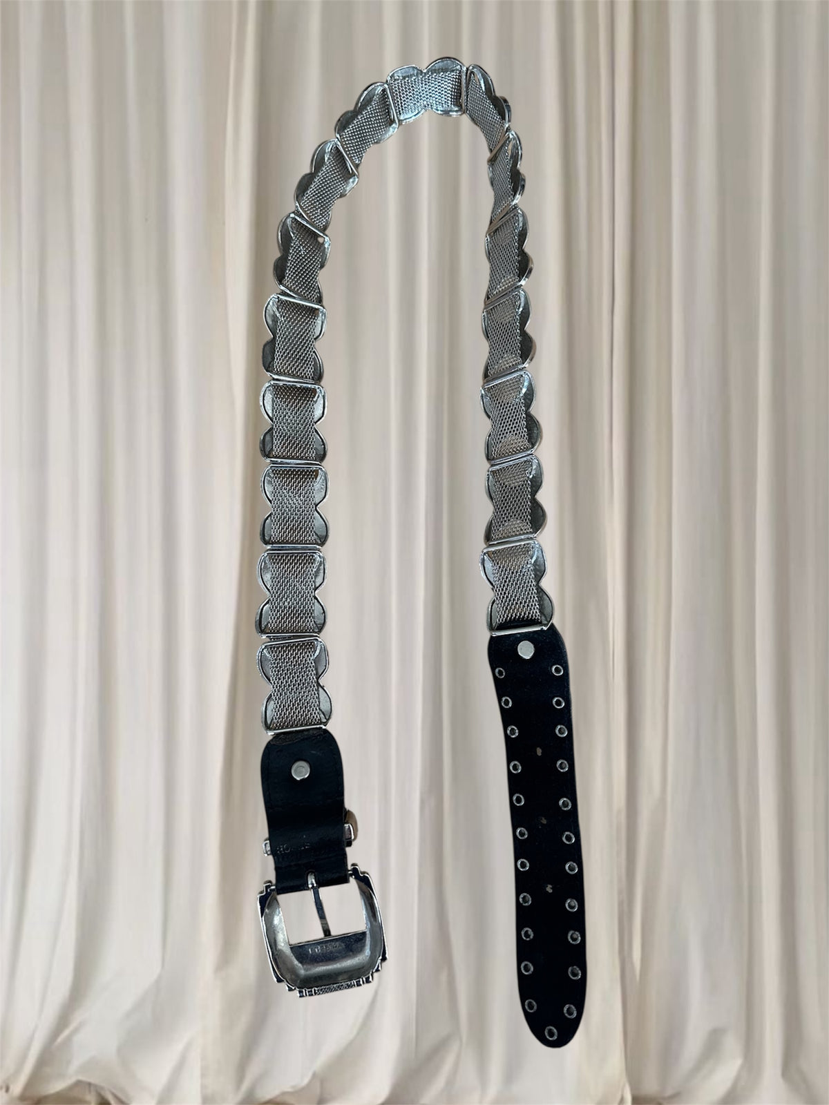 Women's Vintage Silver and Black Belt