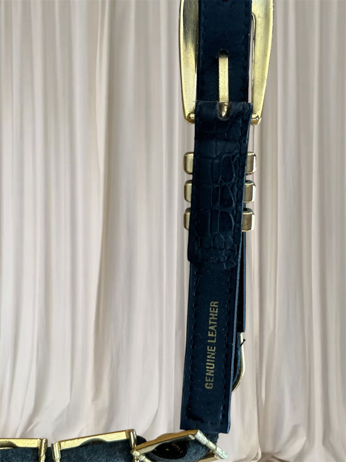 Women's Black and Gold Vintage Belt