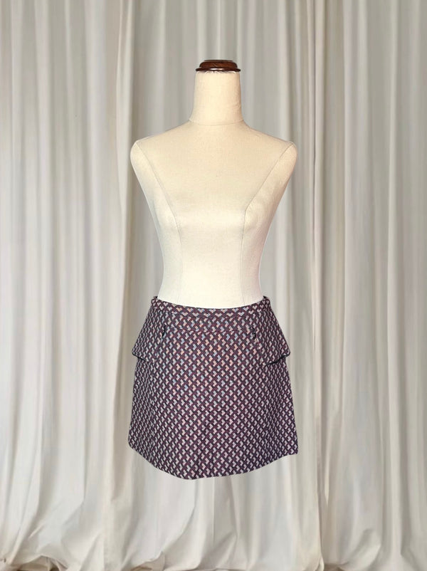 Cue Burgundy Asymetric Mini Skirt AU8