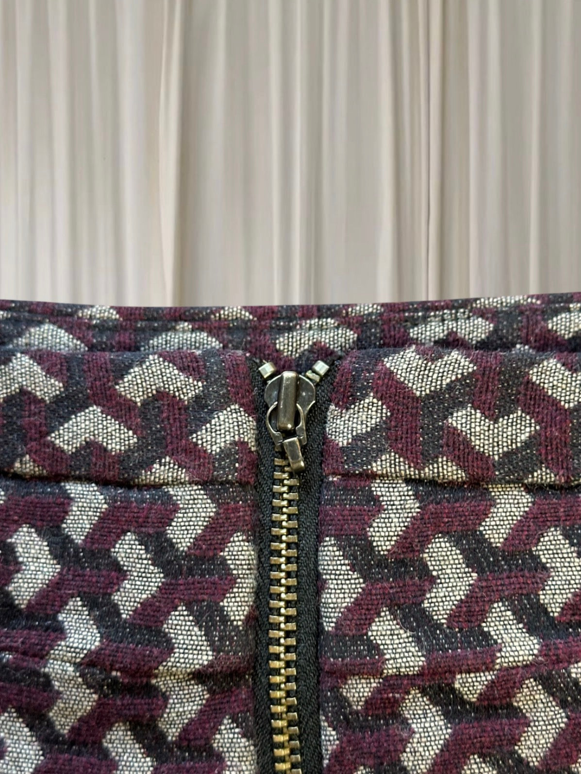 Cue Burgundy Asymetric Mini Skirt AU8