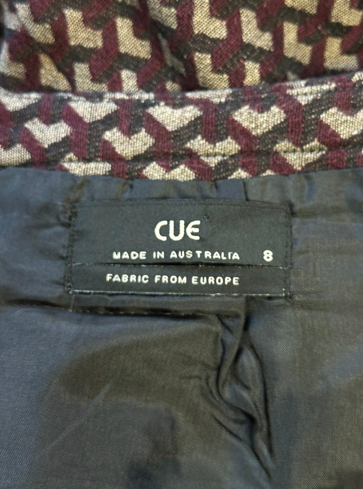 Cue Burgundy Asymetric Mini Skirt AU8