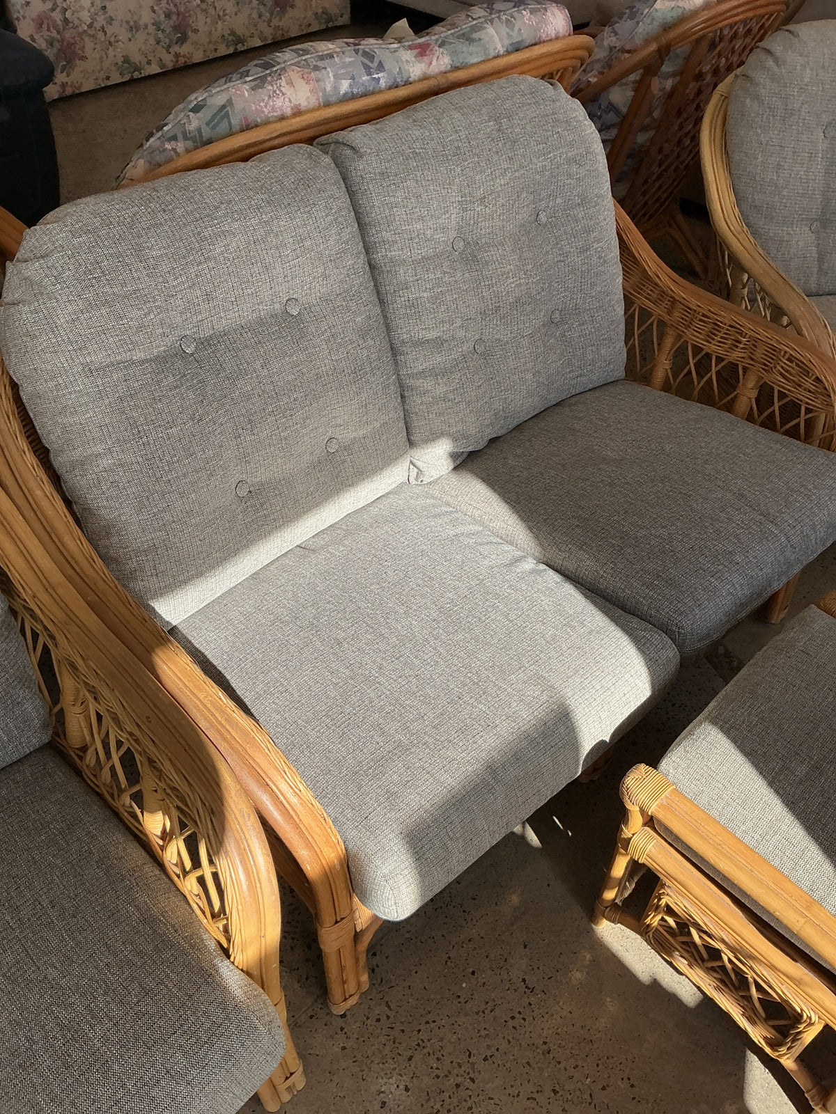 Cane lounge set 5 pce