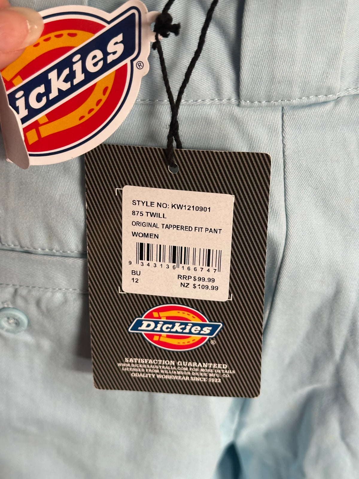 Dickies 875 Original Tapered Fit Pants - Light Blue Twill - Image 5