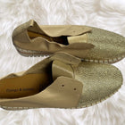 Django & Juliette Gold Leather Diamante Platform Flats - Shimmering Comfort & Style - Image 6