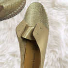Django & Juliette Gold Leather Diamante Platform Flats - Shimmering Comfort & Style - Image 5