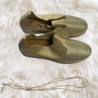 Django & Juliette Gold Leather Diamante Platform Flats - Shimmering Comfort & Style - Image 4