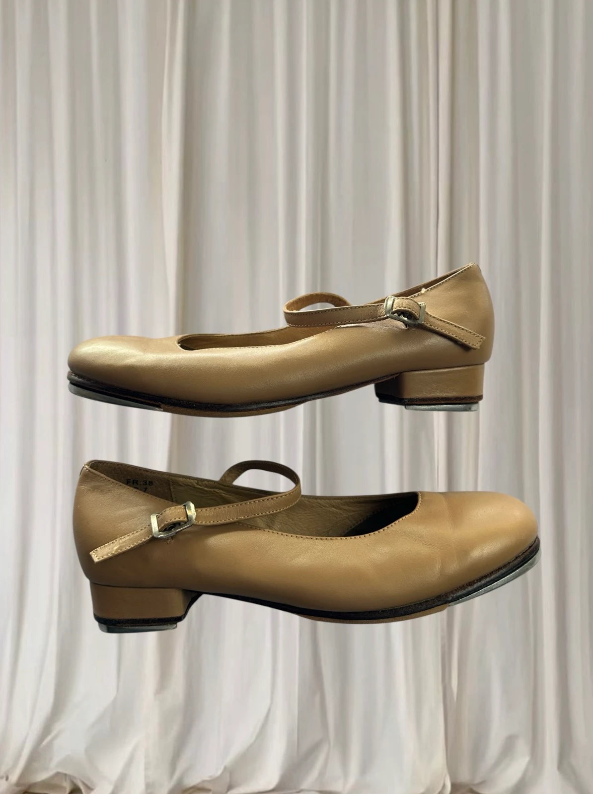 Dttrol Mary Jane Tap Dancing Shoes - Tan Performance Footwear US Size 7 - Image 3