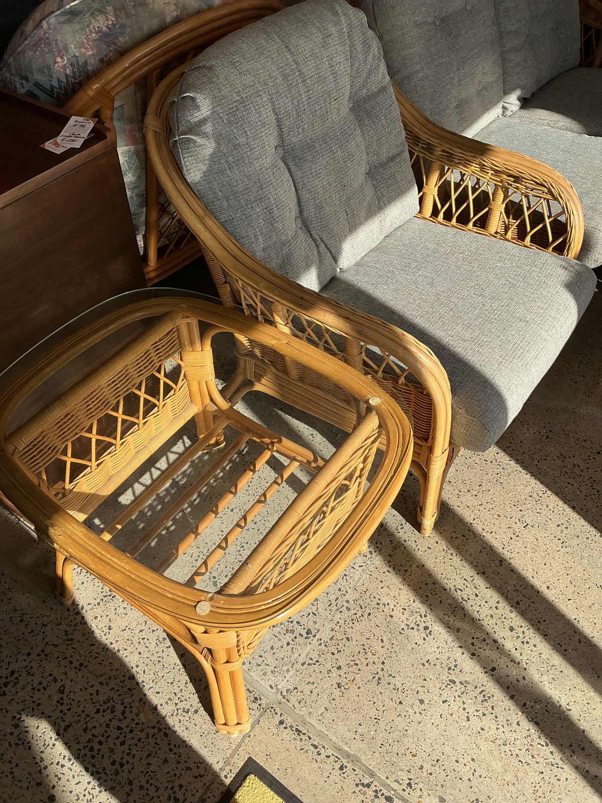 Cane lounge set 5 pce