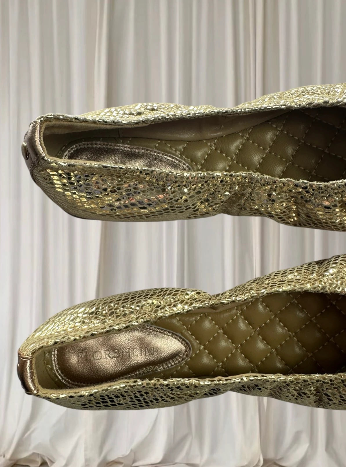 Florsheim Gold Ballet Flats - Comfortable Leather Foldable Slip-Ons - Image 5