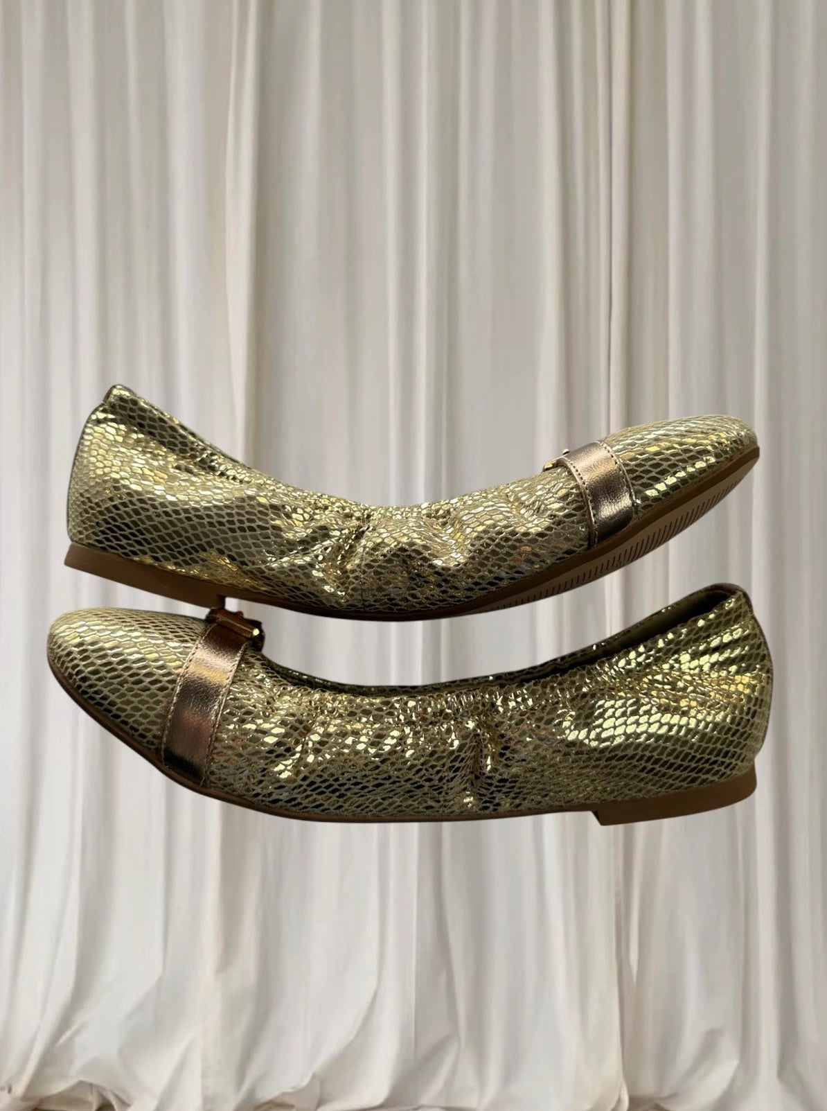 Florsheim Gold Ballet Flats - Comfortable Leather Foldable Slip-Ons - Image 4
