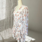 Forever New Boho Long Sleeve Floral Wrap Midi Dress AU14 (Large)