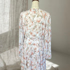 Forever New Boho Long Sleeve Floral Wrap Midi Dress AU14 (Large)