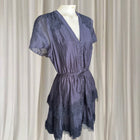Forever New Emmy Lace Trim Mini Dress - Navy Blue Tiered Design - Image 3