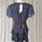 Forever New Emmy Lace Trim Mini Dress - Navy Blue Tiered Design - Image 5
