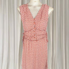 G.D.S. Signify Sleeveless Dress - Coral Geometric Print with Drawstring Waist - Image 8