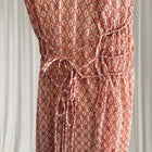 G.D.S. Signify Sleeveless Dress - Coral Geometric Print with Drawstring Waist - Image 3