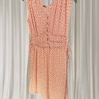 G.D.S. Signify Sleeveless Dress - Coral Geometric Print with Drawstring Waist - Image 5