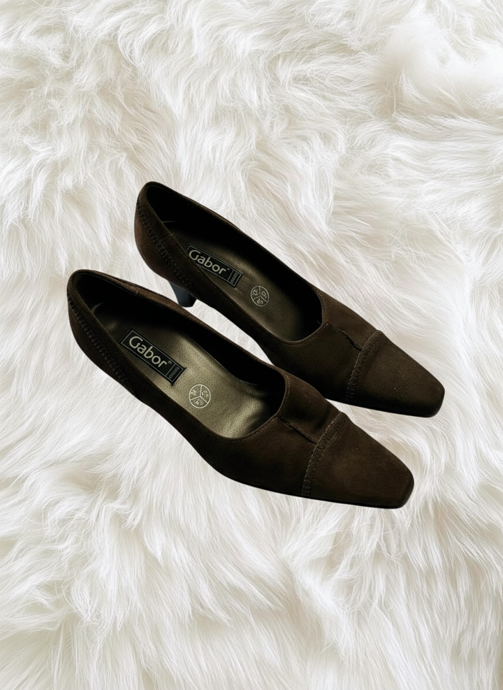 Vintage Gabor Fashion Brown Suede Court Heels - Image 1