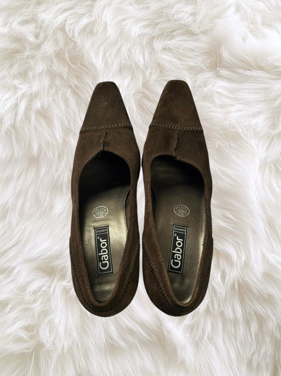 Vintage Gabor Fashion Brown Suede Court Heels - Image 3