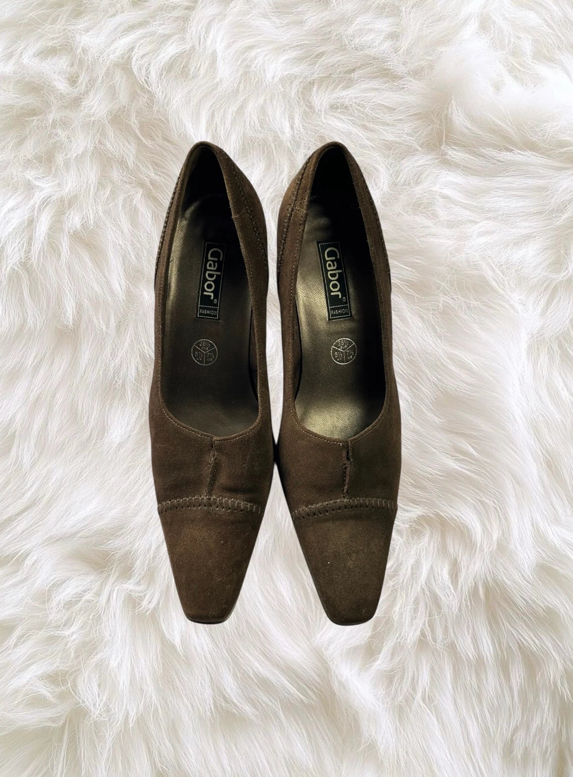 Vintage Gabor Fashion Brown Suede Court Heels - Image 2