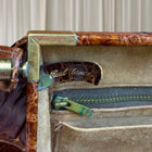 Vintage 1950s Brown Genuine Crocodile Leather Top Handle Handbag RARE