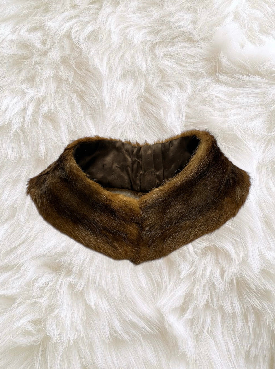 Genuine Fur Collar - Dark Brown. Luxurious &amp; Timeless Women's Outerwear Accessory