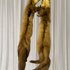 Genuine Fur Taxidermy Ferret Shawl Scarf – Vintage Statement Fur Wrap