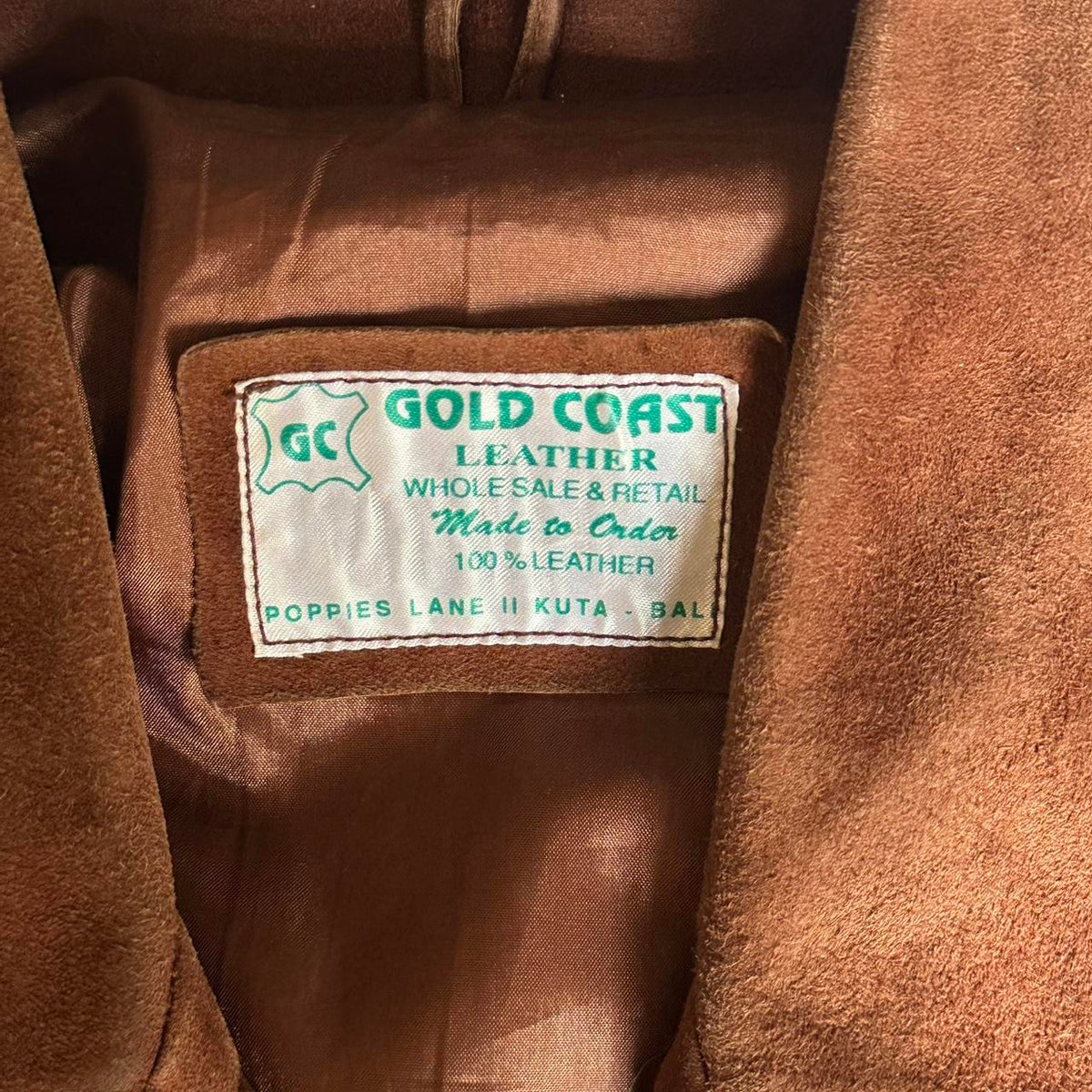 Vintage Gold Coast Leather Brown Suede Jacket