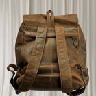 Green Wood Handmade Genuine Leather Backpack - Vintage Brown Travel Rucksack - Image 4