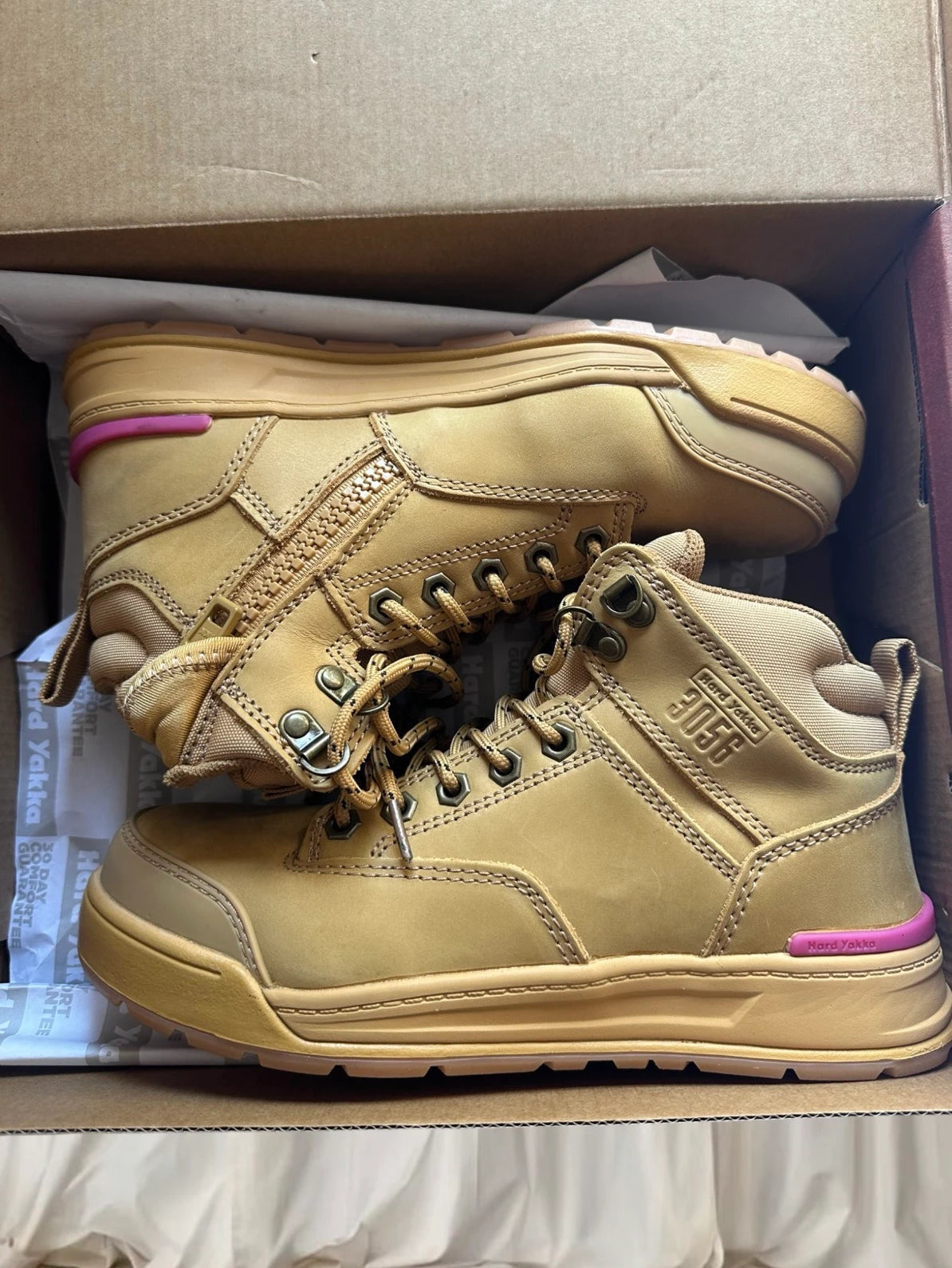Hard Yakka 3056 Women's Work Boots - Durable Safety Footwear Tan/Wheat - Image 2