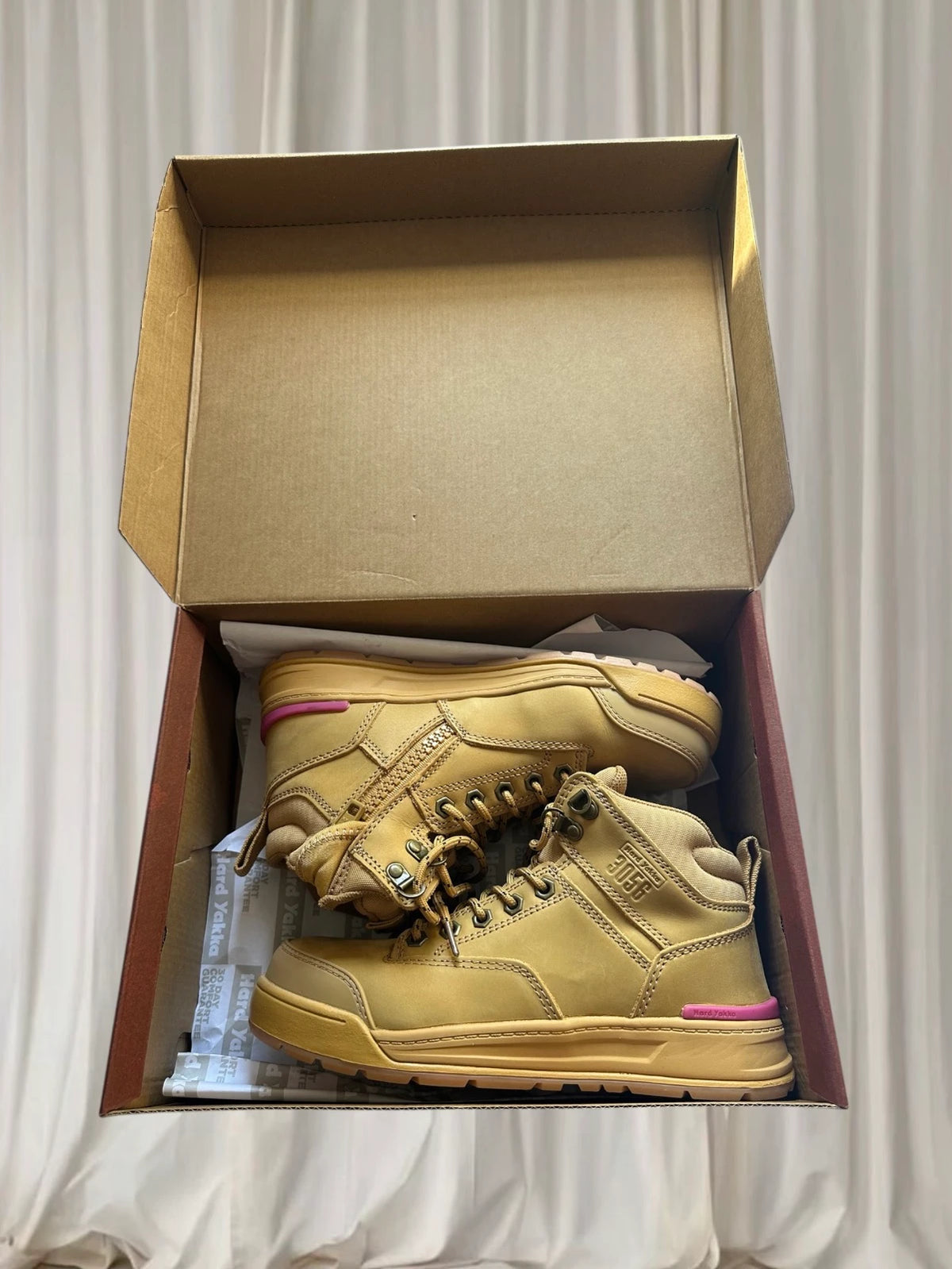 Hard Yakka 3056 Women's Work Boots - Durable Safety Footwear Tan/Wheat - Image 1