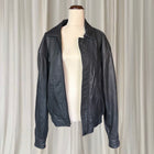 90s Vintage Huntley Genuine Leather Black Bomber Jacket Small