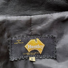 90s Vintage Huntley Genuine Leather Black Bomber Jacket Small