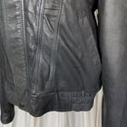 90s Vintage Huntley Genuine Leather Black Bomber Jacket Small