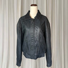 90s Vintage Huntley Genuine Leather Black Bomber Jacket Small