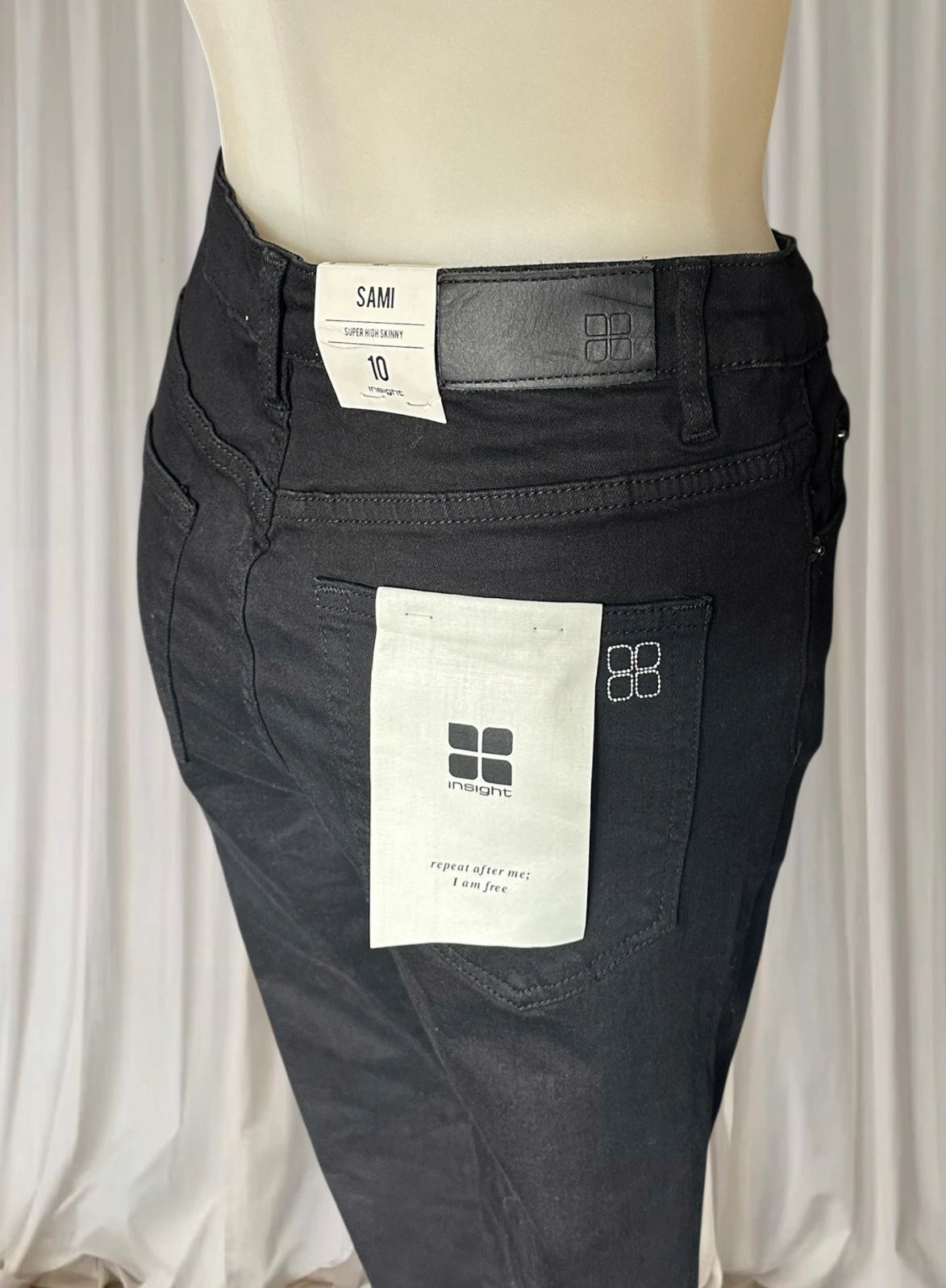 Insight Sami Super High Rise Jeans - Jet Black Denim - Image 4