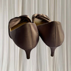 Vintage JD Williams Satin Kitten Heels - Elegant Purple Peep-Toe AU 5
