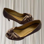 Vintage JD Williams Satin Kitten Heels - Elegant Purple Peep-Toe AU 5