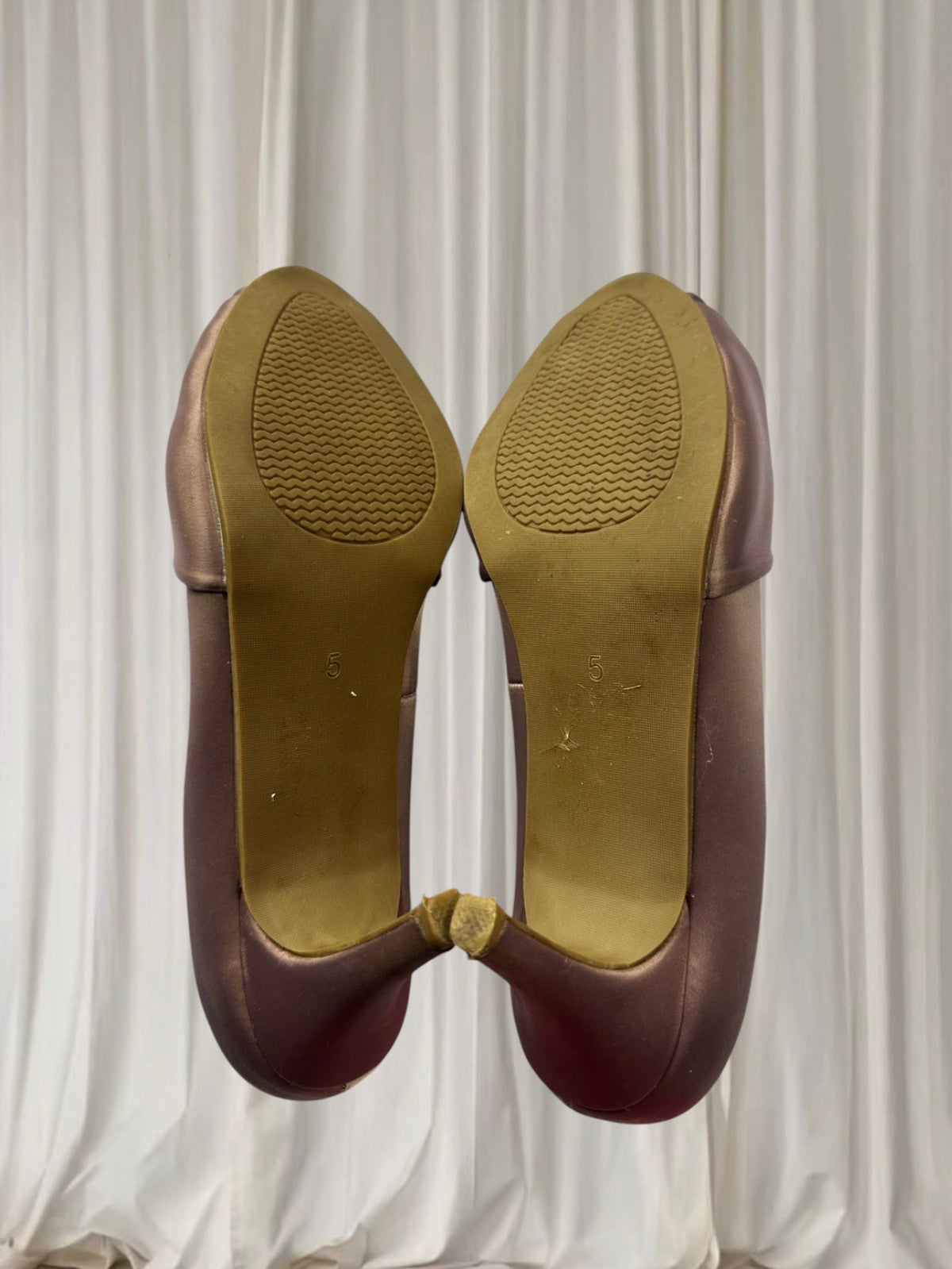 Vintage JD Williams Satin Kitten Heels - Elegant Purple Peep-Toe AU 5