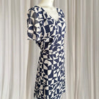 Jacqui E Wrap Dress - Blue Geometric Print Size 16 - Image 3
