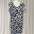 Jacqui E Wrap Dress - Blue Geometric Print Size 16 - Image 5