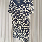 Jacqui E Wrap Dress - Blue Geometric Print Size 16 - Image 6