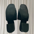 Jane Debster Black Mules - Sophisticated Pleated Block Heel Shoes - Image 5